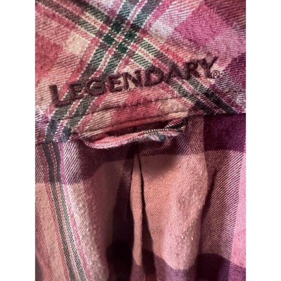 Legendary Whitetails Women Top Sz XL Pink Plaid Flannel Button Up Long Sleeve - Picture 4 of 6